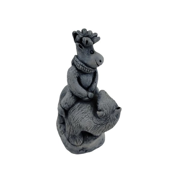 Moose Riding Polar Bear Figurine By Alaska Originals - Picture 4 of 6